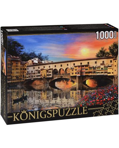 Пъзел Königspuzzle от 1000 части -  Мостът Понте Векио, Флоренция - 1