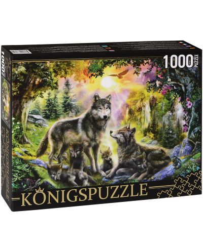 Пъзел Königspuzzle от 1000 части - Семейство вълци - 1