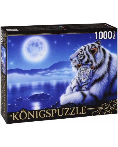 Пъзел Königspuzzle от 1000 части -  Бели тигри - 1