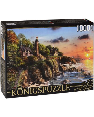Пъзел Königspuzzle от 1000 части - Фар на брега - 1