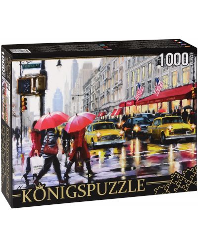 Пъзел Königspuzzle от 1000 части - Дъжд в Ню Йорк - 1
