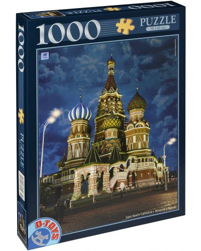 Пъзел D-Toys от 1000 части - Храма Василий Блажени, Русия - 1