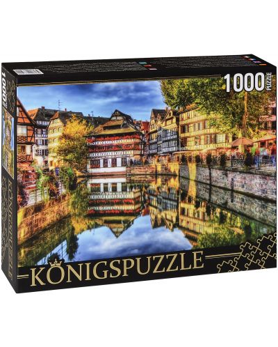Пъзел Königspuzzle от 1000 части - Къщи край водата - 1
