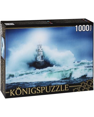 Пъзел Königspuzzle от 1000 части - Фар в буря - 1