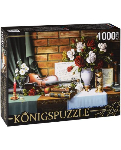 Пъзел Königspuzzle от 1000 части - Натюрморт с цигулка - 1