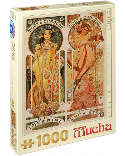 Пъзел D-Toys от 1000 части – Moët &amp; Chandon White Star, Алфонс Муха
