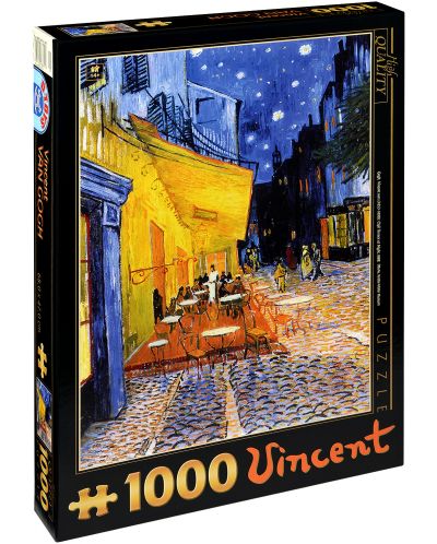 Пъзел D-Toys от 1000 части – Кафе тераса през нощта, Винсент ван Гог - 1