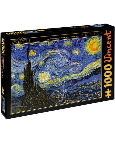 Пъзел D-Toys от 1000 части – Звездна нощ, Винсент ван Гог - 1