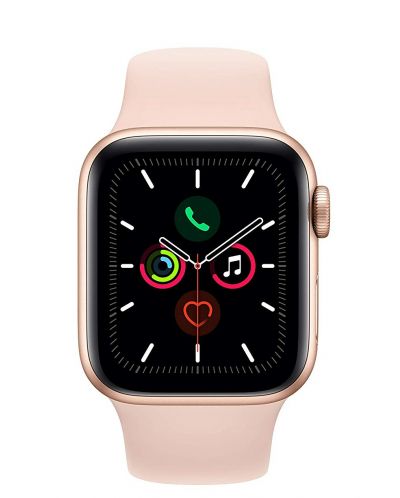 Смарт часовник Apple - S5, 40mm, златист с розова каишка - 2