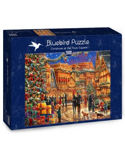 Пъзел Bluebird от 2000 части - Коледа на площада - 1