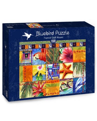 Пъзел Bluebird от 1500 части - Мозайка от тропически гледки - 1