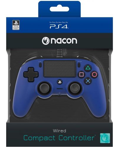 Контролер Nacon за PS4  - Wired Compact, син - 4