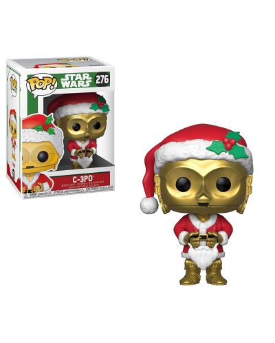 Фигура Funko Pop! Star Wars: Holiday Santa C-3PO (Bobble-Head), #276 - 2