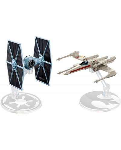 Комплект звездни кораби Mattel Hot Wheels Star Wars - Rogue One, Tie Fighter vs X-Wing - 1