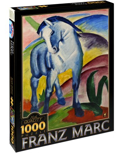Пъзел D-Toys от 1000 части – Син кон, Франц Марк - 1