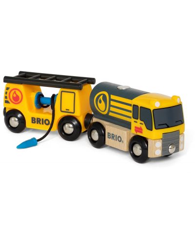 Играчка от дърво Brio World - Цистерна, с вагон за зареждане - 1