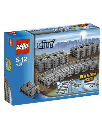 Конструктор Lego City Trains - Комплект релси – прави и завиващи (7499) - 1