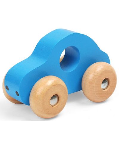 Дървена мини кола Pino - Синя - 1