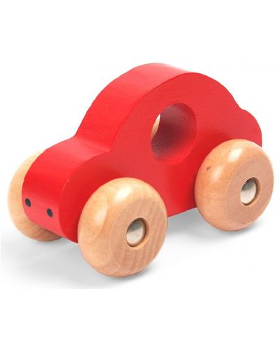 Дървена мини кола Pino - Червена - 1