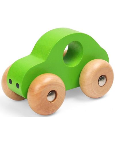 Дървена мини кола Pino - Зелена - 1