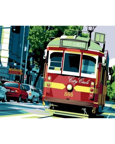 Комплект за рисуване по номера PaintBoy – Трамвай в Мелбърн - 1