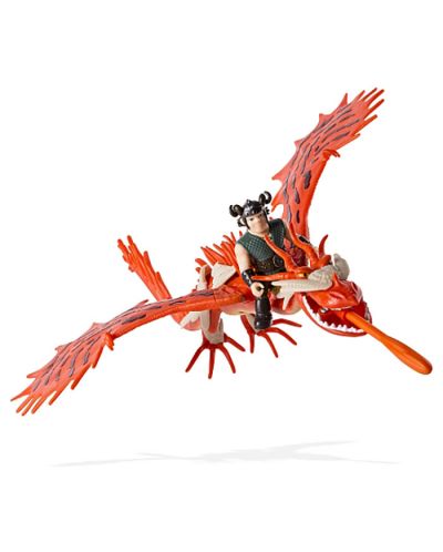 Комплект фигури Spin Master Dragons - Дракон и ездач, Сополак с дракон Криворог, червен - 1