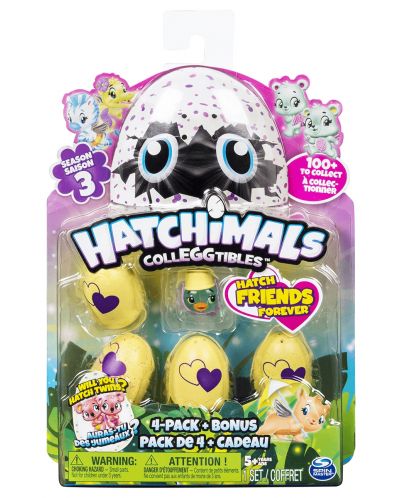 Фигурки-изненада Hatchimals - Сезон 3, 4 животинчета, с бонус