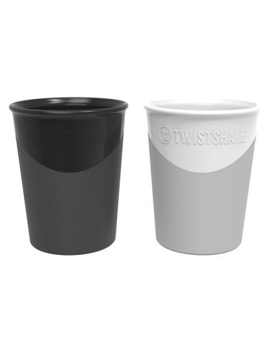 Комплект от 2 чаши Twistshake  - Бяла и черна, 170 ml - 1