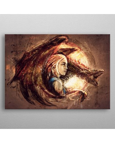 Метален постер Displate - Game of Thrones: Mother of dragons - 3