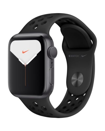 Смарт часовник Apple - Nike S5, 40mm, сив с черна каишка - 1