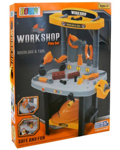 Игрален комплект Bowa - Работилница с каска Workshop, 39 части - 2