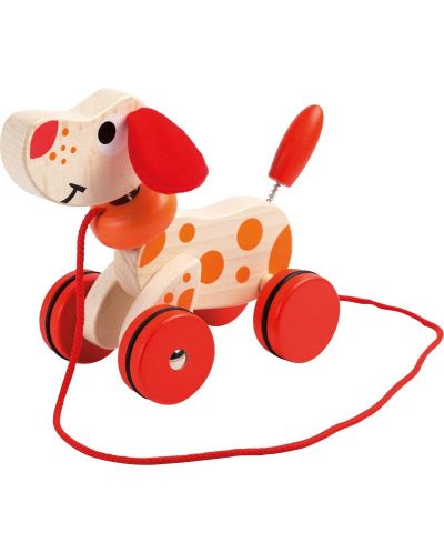 Дървена играчка за дърпане Jouéco - Кученце - 1