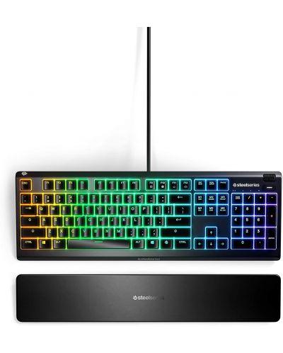 Гейминг клавиатура SteelSeries - Apex 3, RGB, черна - 2