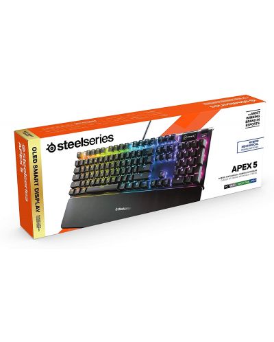 Гейминг клавиатура SteelSeries - Apex 5, RGB, черна - 4