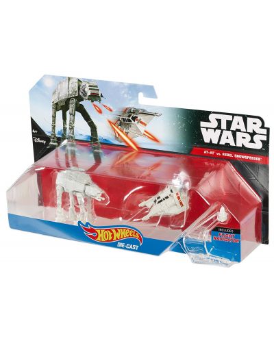 Комплект звездни кораби Mattel Hot Wheels Star Wars - Rogue One, At-At vs Rebel Snowspeeder - 3