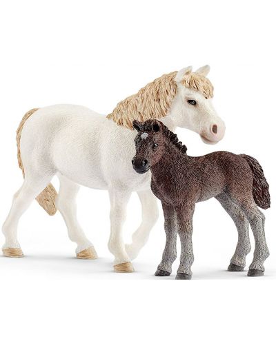 Комплект фигурки Schleich Farm World - Пони с малко - 1