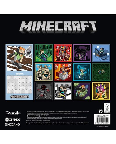 Стенен Календар Danilo 2019 - Minecraft - 4
