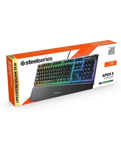 Гейминг клавиатура SteelSeries - Apex 3, RGB, черна - 4