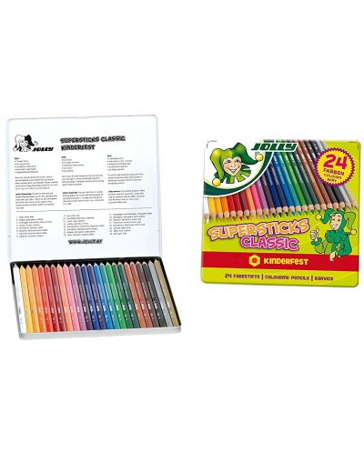 Цветни моливи JOLLY Kinderfest Classic в метална кутия – 24 цвята - 2