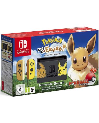 Nintendo Switch + Pokemon: Let's Go Evee & Poke Ball Plus - 1