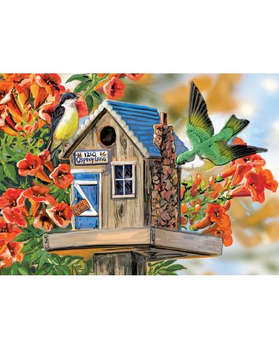 Пъзел Eurographics от 300 XL части – Къща за птици с хранилка, Жанин Гринде - 2