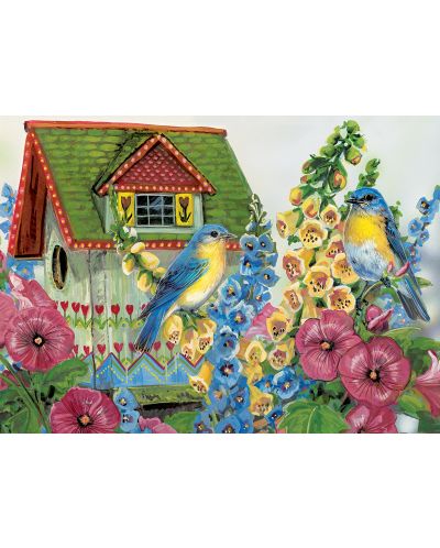 Пъзел Eurographics от 300 XL части – Многоцветна къща за птици, Жанин Гринде - 2