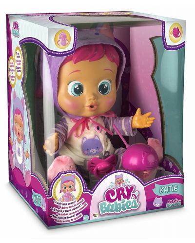 Плачеща кукла със сълзи IMC Toys Cry Babies - Кейти, с шише за вода - 4