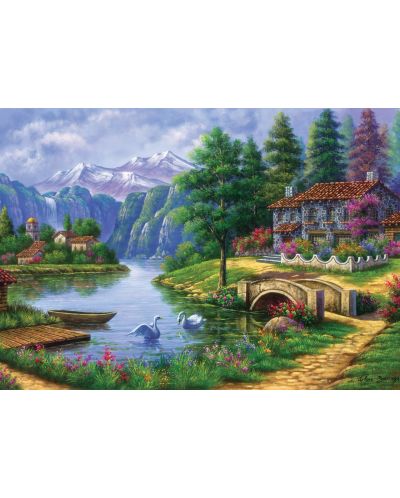 Пъзел Art Puzzle от 1500 части - Селце край езерото, Артуро Зарага - 2