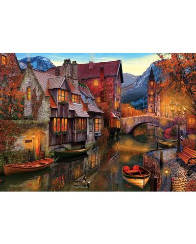 Пъзел Art Puzzle от 2000 части - Домове по канала, Дейвид М. - 2