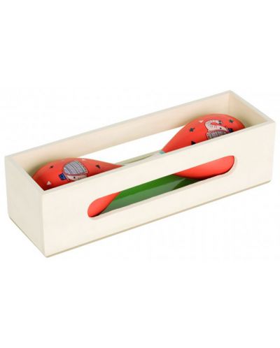 Дървена музикална играчка Pino - Двоен маракас Слонче, в кутия - 2
