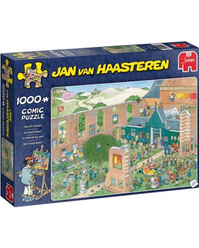 Пъзел Jumbo от 1000 части - Арт пазар, Ян ван Хаастерен - 1