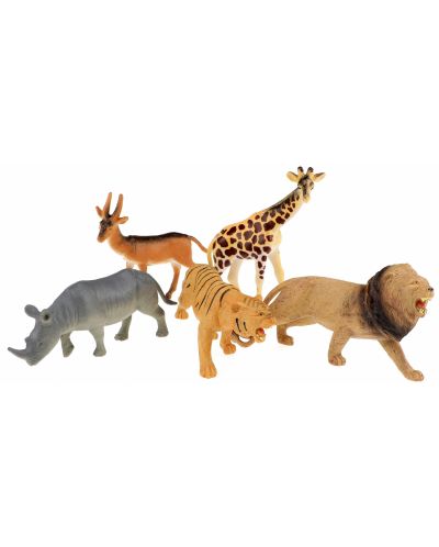 Комплект фигурки Toi Toys Animal World - Deluxe, Диви животни, 5 броя - 1