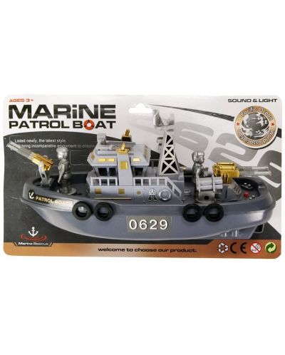 Детска играчка Marina Patrol Boat - Лодка, със звуци и светлини - 1