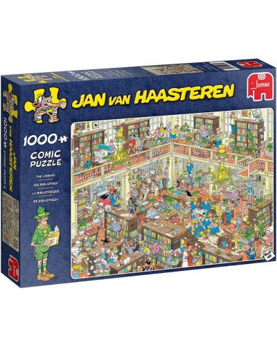Пъзел Jumbo от 1000 части - Библиотеката, Ян ван Хаастерен - 1